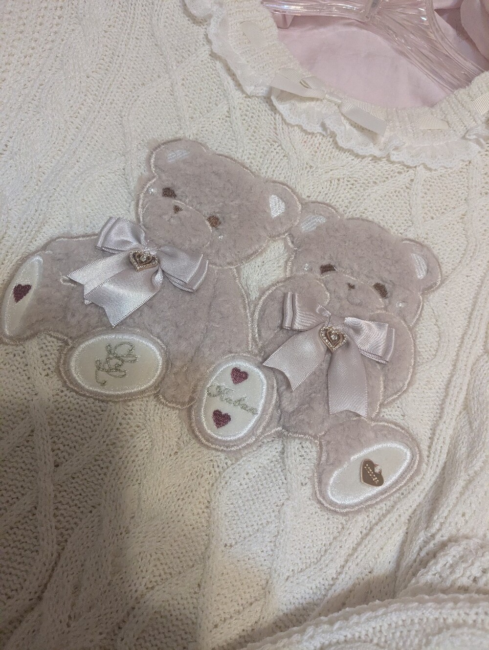 Liz Lisa Knit Sweater Small Bows Teddy Bear Gyaru Jfashion Harajuku Coquette